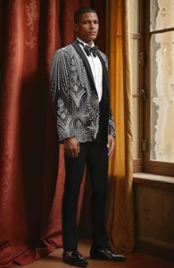 2025优雅男士系列-婚礼舞会精美刺绣晚礼服，尺寸和透气设计 - Product Image 3