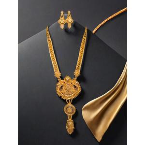 Traditional Design Necklace Earrings <b>Set</b> with 22K <b>Gold</b> Plated Unique Style Women Wear Necklace Earrings <b>Set</b> <b>Jewelry</b> - Product Image 1