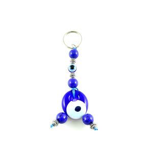 Llavero con Mosquetón y Cuentas de Ojo Turco DAFNI BIG PAZAR - Diseño Metálico 3D con Puntas Esmaltadas e Impresión en Relieve - Product Image 4