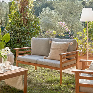 Muebles de exterior Juegos de jardín Sofá Minimalista Madera maciza de Teca-Fredi - Product Image 6