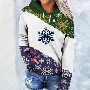 Sudaderas con capucha con estilo premium personalizadas para mujer 22025 sudaderas con capucha transpirables con hombros caídos 100% jersey con estampado de sublimación de algodón - Product Image 2