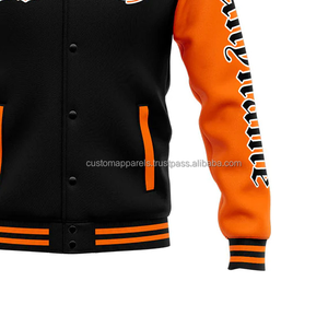 Custom wool <b>varsity</b> <b>jacket</b> with leather sleeves teams durable windproof letterman <b>jacket</b> embroidery premium outdoor sportswear - Product Image 6
