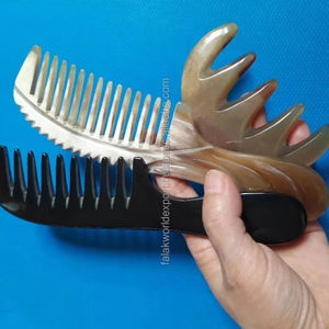 Peine de Cuerno de Búfalo Indio, Peine de Cuerno de Buey, Peines Hechos a Mano con Cuerno Natural, Listos para Enviar, Origen India, por FWE - Product Image 4