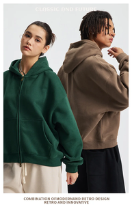 Sudadera con Capucha Holgada, Estilo Casual, Lavada, con Bordado Desteñido al Sol, 100% Algodón, para Invierno, Personalizable al por Mayor - Product Image 4