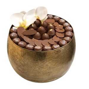 Bol de service à chocolat moderne en acier inoxydable avec rebord poli Plat à dessert moderne en métal pour bonbons et fruits pour la décoration intérieure et la cuisine - Product Image 6