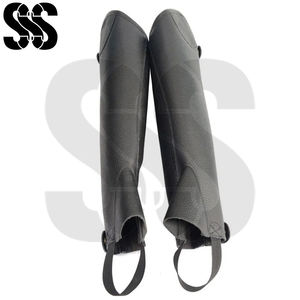 Bon fournisseur, qualité supérieure, demi-galon en cuir PU, protection des jambes pour l'équitation, confortable, durable, respirant, équitation - Product Image 4