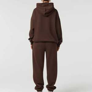 Premium Chocolate Brown <b>Oversized</b> Hoodie & <b>Jogger</b> Tracksuit Set 100% Cotton Cozy Loungewear Streetwear - Product Image 2