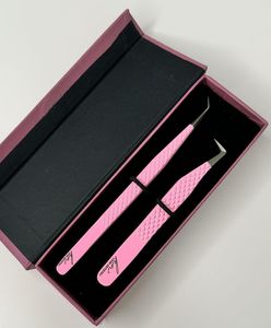 Venta al por mayor de pinzas de pestañas con logotipo personalizado con punta de fibra de acero inoxidable puntiaguda pinzas de extensión de etiqueta privada - Product Image 6