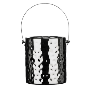 Seau à glace en acier inoxydable de conception martelée durable fini argent pour seau à champagne avec côté pour les fêtes - Product Image 1