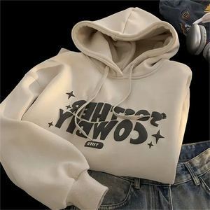 เสื้อมีฮู้ดแบบสวมหัวมีกระเป๋าสีทึบผ้าคอตตอน100% ออกแบบได้ตามต้องการสำหรับฤดูใบไม้ร่วงโลโก้3D กราฟิกสำหรับเสื้อฮู้ด - Product Image 3