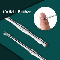 Kit de manucure professionnel en acier inoxydable réutilisable double usage, durable, avec grattoir chirurgical, repousse-cuticules et éliminateur de peaux mortes
