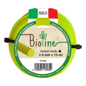Hilo de nailon redondo BIOLINE para desbrozadora, 2 mm x 15 m, amarillo, 016485, para herramientas de jardín Brumar - Product Image 1