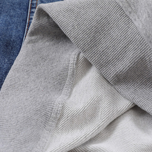 Sudaderas personnalisé Oem unisexe col rond sweats hommes mode sweats à capuche en denim et coton éponge français colour block - Product Image 5