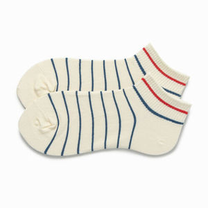Chaussettes de sport décontractées en coton pour hommes, chaussettes courtes à rayures unies, 100% coton, impression de logo personnalisée - Product Image 5