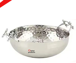 Design moderne, bol de service à salade et à nourriture en aluminium et en métal fini argenté pour restaurant et bar d'hôtel - Product Image 4