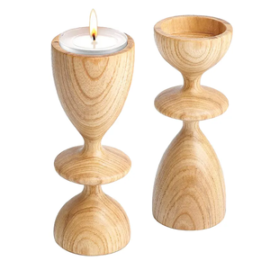 Bougeoir en bois fait à la main pour la maison, cadeau de décoration d'hôtel, bougie chauffe-plat, décoration d'intérieur - Product Image 1