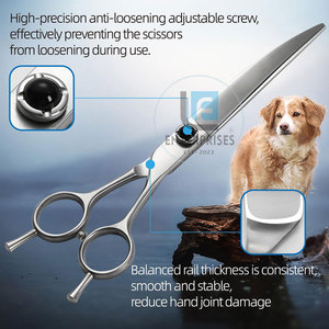 Produits de toilettage pour animaux de compagnie de haute qualité, ciseaux courbés en acier inoxydable, ciseaux courbés pour le toilettage des animaux de compagnie - Product Image 5