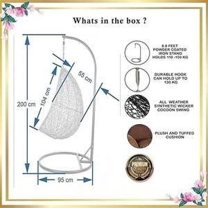 <b>Outdoor</b> Rattan Patio Swing Chair With Canopy Weatherproof Garden Furniture - Product Image 4