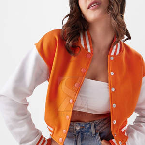 Pakistán fabrica Top corto Letterman chaquetas de alta calidad ligero Oem diseño Crop Top Letterman chaquetas - Product Image 4