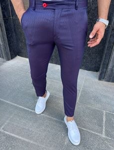 Pantalon chino élégant pour hommes 70% laine 30% polyester coupe ajustée pour un look intelligent - Product Image 3