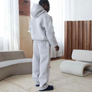 Boxy Custom Unisex Sweat <b>Suits</b> <b>Jacket</b> Set 350gsm Oversized Hooded Casual Solid Color Tracksuit Manufacturer - Product Image 2