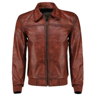 Meilleure vente veste en cuir de vachette pour hommes Original riche marron Style solide de haute qualité 100% vente en gros bas quantité minimale de commande mode d'hiver