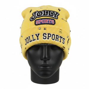 Gorro de Punto Acrílico Premium para Mujer, Tejido Suave y Cálido, Estilo Invernal Elástico con Logotipo Personalizado Bordado, Gorro Jacquard - Product Image 1