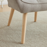 Fauteuil Matilda en teck massif, revêtement en velours moderne, multifonctionnel pour salon, appartement, hôtel, couleur beige brun