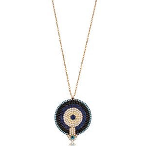 Ojo turco Hamsa diseño 925 Collar de plata al por mayor 925 joyería fina hecha a mano - Product Image 6