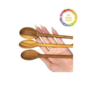 Juego de cucharas de madera ecológicas, utensilios de madera Natural hechos a mano para cocinar, servir, comer, utensilios de cocina, venta al por mayor a granel - Product Image 2