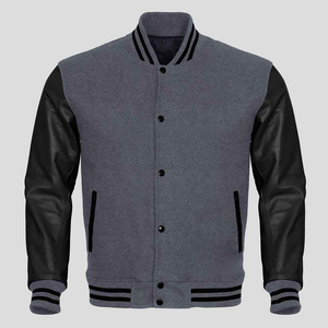 Wholesale Men's High Quality Varsity Jacket Stand New Design Winter Fashion Cotton Fleece CollegeBaseballjacket for men - Product Image 4