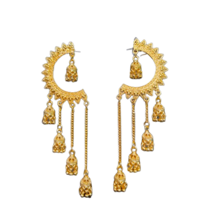 Article le plus vendu 2025 boucles d'oreilles serties de boucles d'oreilles de style Jhumka plaqué or 22CT bijoux pour femmes portées par les exportateurs indiens - Product Image 2