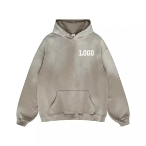 Sweat à capuche zippé pour homme avec logo personnalisé, en coton lourd, surdimensionné, streetwear, vintage, délavé à l'acide, sweat à capuche zippé pour homme - Product Image 1
