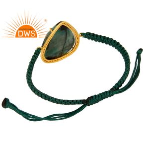 Último diseño de plata esterlina diamante natural y piedra preciosa Esmeralda macramé joyería personalizada para mujeres regalo para ella - Product Image 3