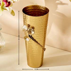Handcrafted Vintage Brass Decor Metal <b>Vase</b> Flower Pot with Aluminum Brass Plating <b>Unique</b> Design for Home Decor - Product Image 5