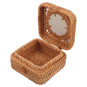 Tienphong Wholesale Handwoven <b>Wicker</b> Weaving Rattan Handcrafted Box with Lid Rattan with Ceramic Storage Box - Product Image 2