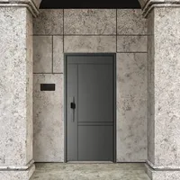 Porte de sécurité élégante et moderne en métal Portes principales en acier fini antivol pour projet d'extérieur résidentiel et d'appartements