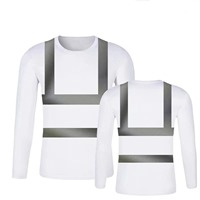 T-shirt à manches longues pour homme, uniforme de sécurité d'été, bande réfléchissante, respirant, absorption de la transpiration, imprimé en 3D, col rond