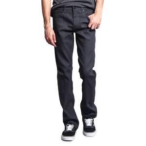 Men's lightweight, breathable, loose casual <b>jeans</b> with stylish tapered feet design, slim fit straight leg elastic <b>jeans</b> - Product Image 1