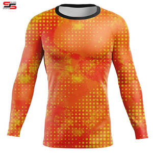 Alta calidad Unisex compresión MMA Rash Guard transpirable manga larga camisa protección personalizable para hombres - Product Image 3