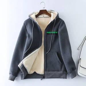 High Quality 100% Cotton Printed Polyester Heavyweight <b>Thermal</b> Winter Zipper Hoodie Unisex Custom Logo Plain Dyed Breathable - Product Image 4