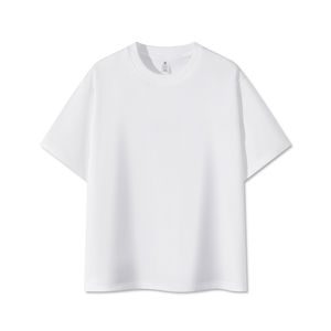 2025 surdimensionné Streetwear 100% coton t-shirt blanc poids lourd grande taille pas cher banque t-shirt OEM 100% coton respirant t-shirt - Product Image 2