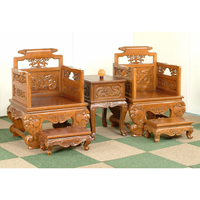 Ensemble de meubles Luohan en teck d'Indonésie d'inspiration Zen, lit Arhat, divan, fauteuil, repose-pieds, style classique chinois modulaire carré