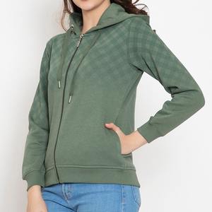 2025 sudaderas con cremallera de tendencia personalizada para mujer, ropa de calle de Otoño de punto transpirable, algodón de gran tamaño con cremallera completa - Product Image 4
