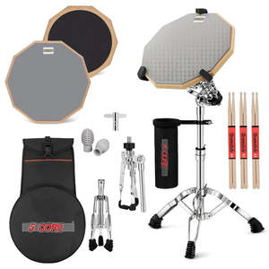 5Core <b>Drum</b> Practice Pad Set 12 Snare Drumming Stand Double Sided Silent Drummer Kit - Product Image 1