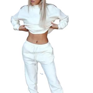 Personalizado Parejas Deportes Invierno En Blanco Jogger Unisex Tech Fleece Chándal, Liso Sudadera Con Capucha 2 Piezas Fleece Mujeres Algodón Liso - Product Image 4