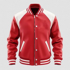 Veste de baseball varsity coupe-vent à col montant personnalisée avec logo frontal, style lettreman à blocs de couleur et fermeture entièrement à pression - Product Image 1