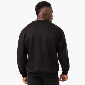 High Quality Custom <b>Crewneck</b> Plus Size Sweatshirt 100% Cotton Fleece Front Logo Puff Printed Oversized Fit Men Winter Sweatshirt - Product Image 3