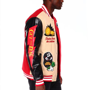 Vêtements d'hiver, impression de logo personnalisée, matière en laine, vestes pour hommes 2025, manches longues, col montant, veste universitaire pour homme - Product Image 2