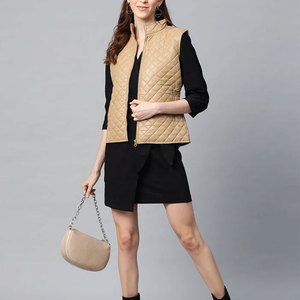 Nuevo chaleco sin mangas con diseño de cremallera para mujer, chaleco acolchado para mujer, nuevo chaleco acolchado directo de fábrica - Product Image 4